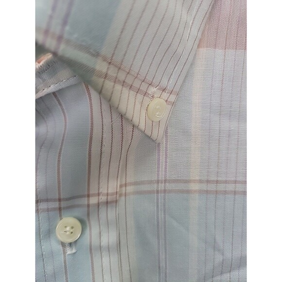 Retro‎ Vintage Towncraft JCPenney Blue Plaid Collared Buttonup Shirt L 70s - Picture 8 of 15